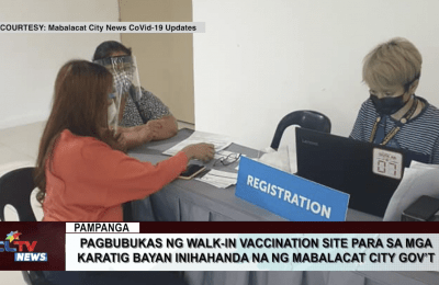 Pagbubukas ng walk-in vaccination site para sa mga karatig bayan inihahanda na ng Mabalacat City gov’t