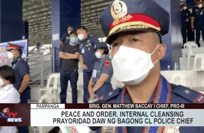 Peace and order, internal cleansing prayoridad daw ng bagong CL police chief