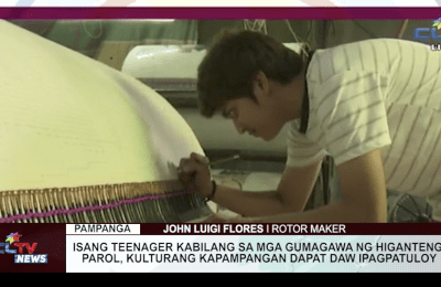 Isang teenager kabilang sa mga gumagawa ng higanteng parol, kulturang Kapampangan dapat daw ipagpatuloy