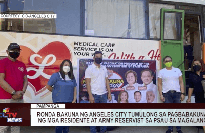 Ronda bakuna ng Angeles City tumulong sa pagbabakuna ng mga residente at army reservist sa PSAU sa Magalang