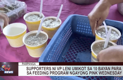 Supporters ni VP umikot sa 10 bayan ng Pampanga para sa feeding program ngayong pink wednesday