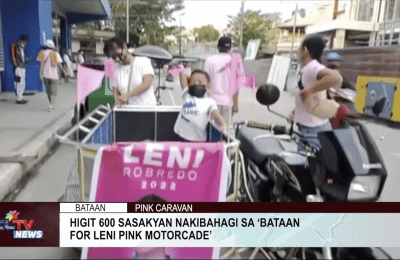 Mga supporter ni VP Leni sa Bataan, nakibahagi sa pink motorcade, higit 600 sasakyan dumalo