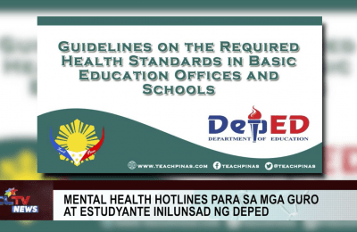 Mental health hotlines para sa mga guro at estudyante inilunsad ng DEPED