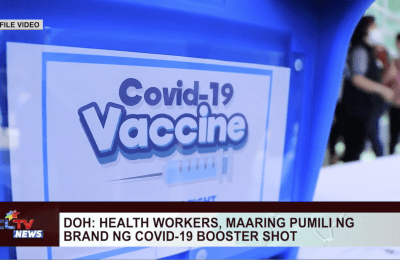 DOH: health workers, maaring pumili ng brand ng COVID-19 booster shot