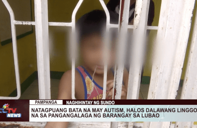 Natagpuang bata na may autism, halos dalawang linggo na sa pangangalaga ng barangay sa Lubao