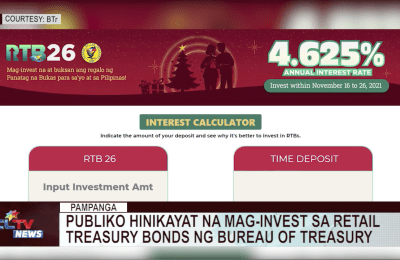 Publiko hinikayat na mag-invest sa retail treasury bonds ng Bureau of Treasury