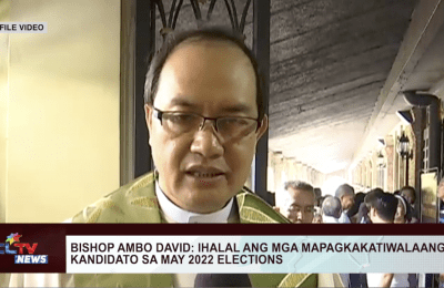 Bishop Ambo David: ihalal ang mga mapagkakatiwalaang kandidato sa may 2022 elections