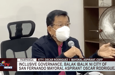 Inclusive governance, balak ibalik ni City of San Fernando mayoral aspirant Oscar Rodriguez