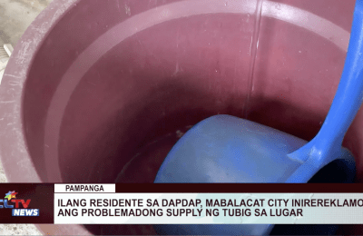 Ilang residente sa Dapdap, Mabalacat City inirereklamo ang problemadong supply ng tubig sa lugar