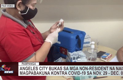 Angeles City bukas sa mga non-resident na nais magpabakuna kontra COVID-19 sa Nov. 29 – Dec. 01