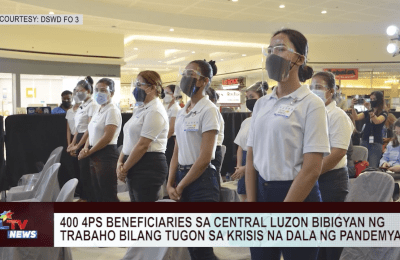 400 4Ps beneficiaries sa Central Luzon bibigyan ng trabaho bilang tugon sa krisis na dala ng pandemya.