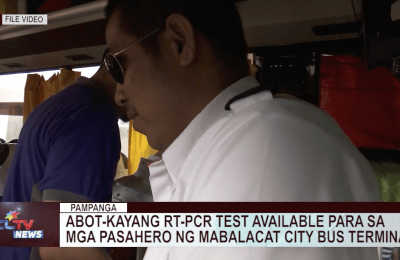 Abot-kayang RT-PCR test available para sa mga pasahero ng Mabalacat City bus terminal