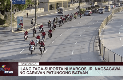 Ilang taga-suporta ni Marcos Jr. nagsagawa ng caravan patungong Bataan