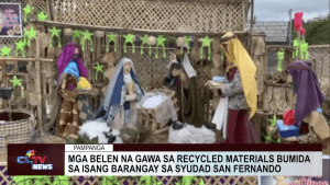 Mga belen na gawa sa recycled materials bumida sa isang barangay sa Syudad San Fernando