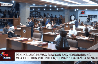 Panukalang huwag buwisan ang honoraria ng mga election volunteer, ‘di inaprubahan sa senado | CLTV News Clip