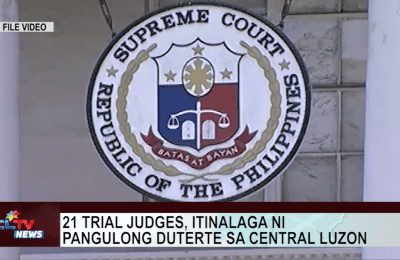 21 trial judges, itinalaga ni Pangulong Duterte sa Central Luzon | CLTV News Clip