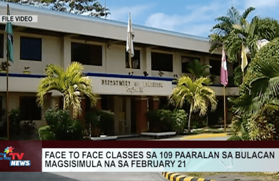 Face to face classes sa 109 paaralan sa Bulacan magsisimula na sa February 21 | CLTV News Clip