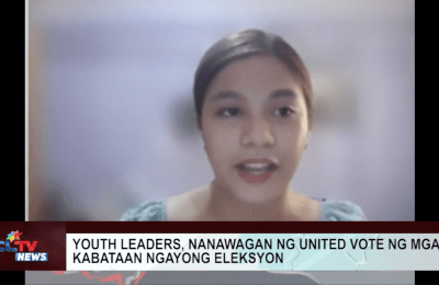 Youth leaders, nanawagan ng united vote ng mga kabataan ngayong eleksyon | CLTV News Clip