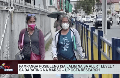 Pampanga posibleng isailalim na sa alert level 1 sa darating na Marso –UP octa research | CLTV News Clip