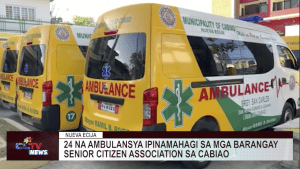 24 na ambulansya ipinamahagi sa mga barangay, senior citizen association sa Cabiao