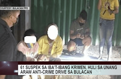 61 suspek sa iba’t-ibang krimen, huli sa unang araw na anti-crime drive  | CLTV News Clip