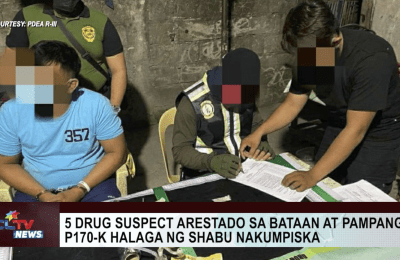 5 drug suspect arestado sa Bataan at Pampanga, P170-K halaga ng shabu nakumpiska | CLTV News Clip