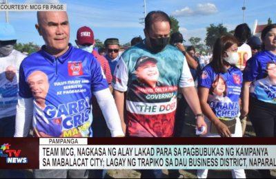 Team MCG, nagkasa ng alay lakad para sa pagbubukas ng kampanya sa Mabalacat City; lagay ng trapiko sa Dau business district, naparalisa