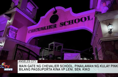 Main gate ng Chevalier School, pinailawan ng kulay pink bilang pagsuporta kina VP Leni, Sen. Kiko | CLTV News Clip