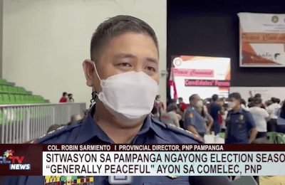 Sitwasyon sa Pampanga ngayong election season, “generally peaceful” daw ayon sa COMELEC, PNP | CLTV News Clip