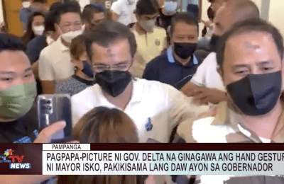 Pagpapa-picture ni Gov. Delta na ginagawa ang hand gesture ni Mayor Isko, pakikisama lang daw | CLTV News Clip