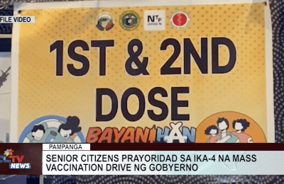 Senior citizens prayoridad sa ika-4 na mass vaccination drive ng gobyerno | CLTV News Clip