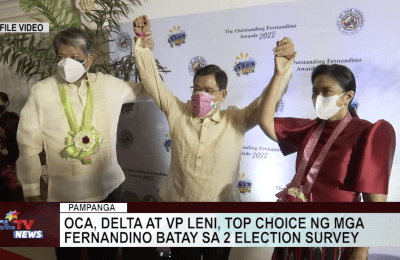 Oca, Delta, at VP Leni, Top choice ng mga fernandino batay sa 2 election survey | CLTV News Clip