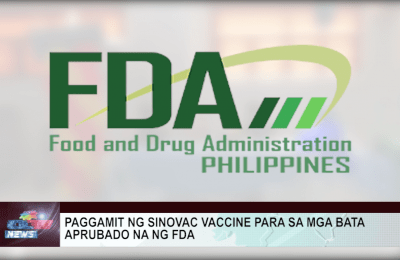 Paggamit ng Sinovac vaccine para sa mga bata aprubado na | CLTV News Clip