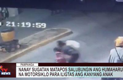 PAMPANGA | Nanay sugatan matapos salubungin ang humaharurot na motorsiklo para iligtas ang kanyang anak | CLTV News Clip