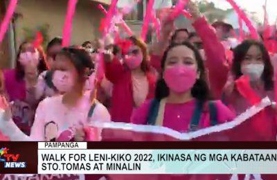 PAMPANGA | Walk for Leni-Kiko 2022, ikinasa ng mga kabataan sa Sto.Tomas at Minalin