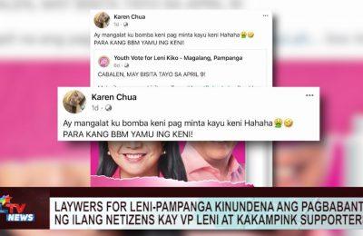 PAMPANGA | Laywers for Leni-Pampanga kinundena ang pagbabanta ng ilang netizens kay VP Leni, kakampink supporters