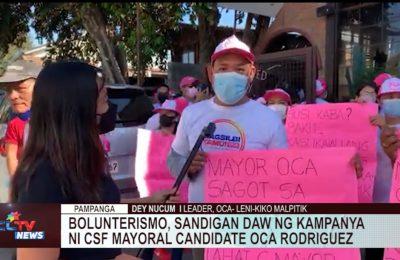 Bolunterismo, sandigan daw ng kampanya ni CSF mayoral candidate Oca Rodriguez