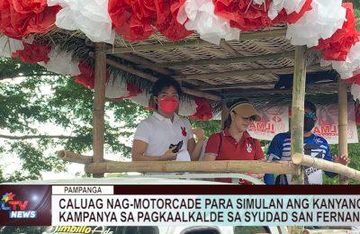 Caluag nag-motorcade para simulan ang kanyang kampanya sa pagkaalade sa Siyudad San Fernando