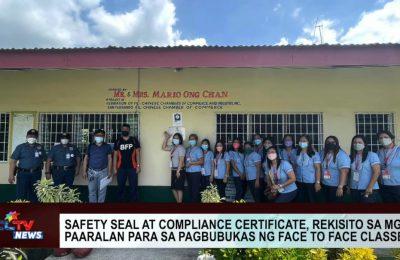 Safety seal at compliance certificate, rekisito sa mga paaralan para sa pagbubukas ng face to face classes