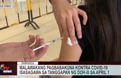 Malawakang pagbabakuna kontra COVID-19 isasagawa sa tanggapan ng DOH-III sa April 1