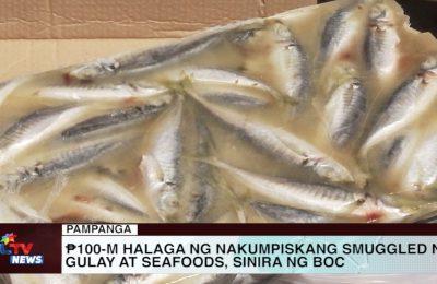 PAMPANGA | ₱100-M halaga ng nakumpiskang smuggled na gulay at isda, sinira ng BOC