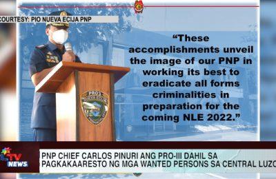 PNP Chief Carlos pinuri ang PRO-III dahil sa pagkakaaresto ng mga wanted persons sa Central Luzon