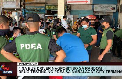 4 na bus driver nagpositibo sa random drug testing ng PDEA sa Mabalacat City terminal