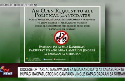 Diocese of Tarlac nanawagan sa mga kandidato, tagasuporta na huwag magpatugtog ng campaign jingle kapag dadaan sa simbahan