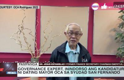 Governance expert, inindorso ang kandidatura ni dating Mayor Oca sa Syudad San Fernando