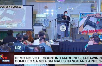 Demo ng vote counting machines gagawin ng COMELEC sa mga SM malls hanggang April 24