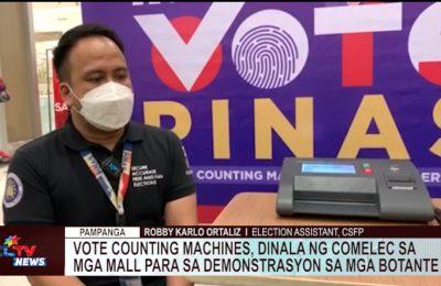 Vote counting machines , dinala ng COMELEC sa mga mall para sa demonstrasyon sa mga botante