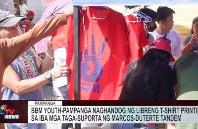 BBM Youth-Pampanga naghandog ng libreng t-shirt printing sa iba mga taga-suporta ng Marcos-Duterte tandem