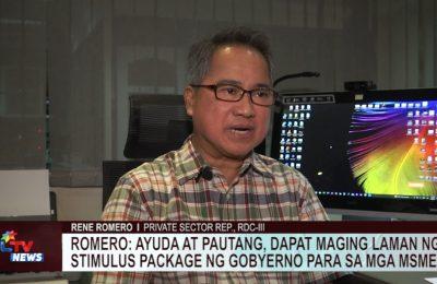 Romero: Ayuda at pautang, dapat laman ng stimulus package ng gobyerno sa MSMEs