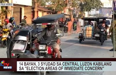 14 bayan, 3 syudad sa Central Luzon kabilang sa “Election Areas of Immediate Concern”